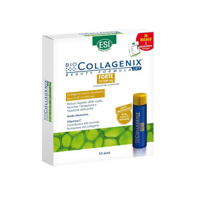 Esi - BioCollagenix Forte Integratore Benessere Della Pelle Confezione 10 Flaconcini + 2 Maschere Omaggio