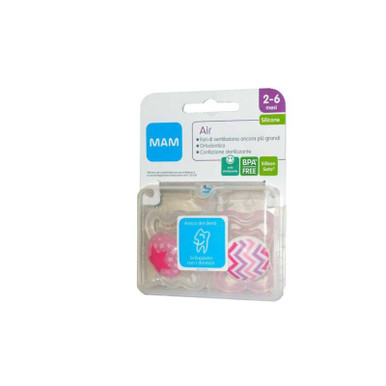 Mam - Air Ciuccio 2-6 Mesi in Silicone Confezione 2 Pezzi