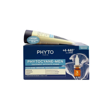 Phyto - Phytocyane Uomo Set Anti-Caduta Progressiva Fiale + Shampoo 100 Ml Confezione 2 Pezzi