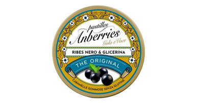 Anberries - Classiche Ribes Nero e Glicerina Caramelle Benessere Gola Confezione 55 Gr