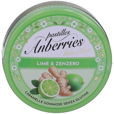 Anberries - Lime e Zenzero Caramelle Benessere Gola Confezione 50 Gr