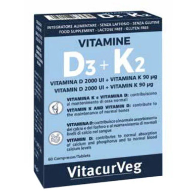 Pharmalife - Integratore Vitamine D3 + K2 Salute Delle Ossa Confezione 60 Compresse