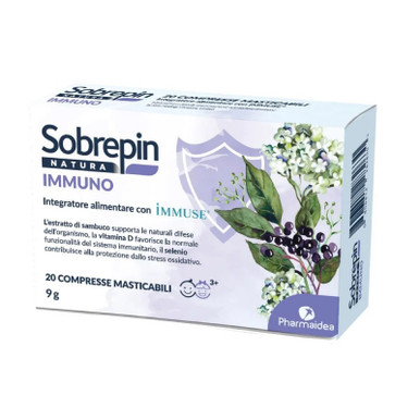 Sobrepin - Natura Immuno Integratore Difese Immunitarie Confezione 20 Compresse Masticabili (Scadenza Prodotto 03/2026)