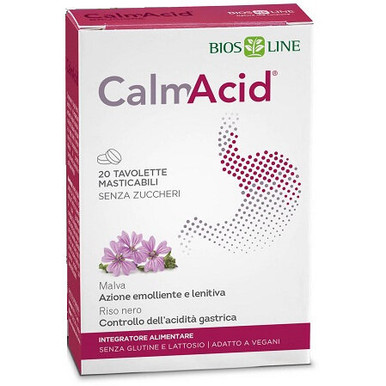 Bios Line - CalmAcid Integratore per il Bruciore Gastrico Confezione 20 Tavolette Masticabili