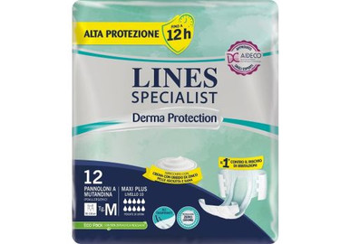 Lines - Specialist Derma Protection Pannoloni a Mutandina Taglia M Confezione 12 Pezzi