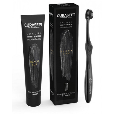 Curasept - Luxury Whitening Black Lux Kit Sbiancante Confezione Dentifricio + Spazzolino