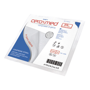 Ceroxmed - Compresse Di Garza Sterili 10x10 Cm Confezione 25 Garze