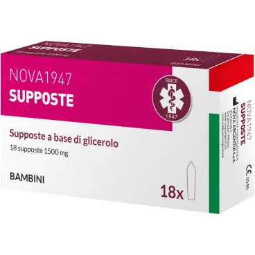 Nova Argentia - Nova 1947 Glicerolo 1500 Mg Supposte Bambini Confezione 18 Pezzi