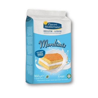 Piaceri Mediterranei - Mordimix Crema al Latte Merenda Senza Glutine Confezione 4 porzioni da 40 Gr