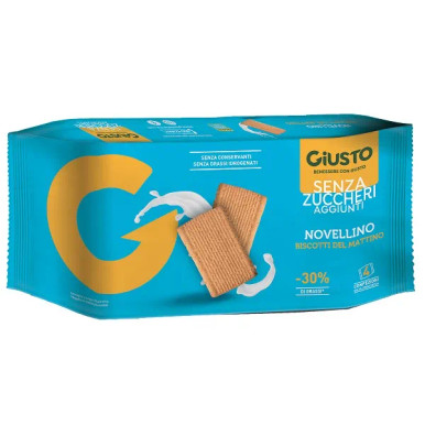Giusto - Senza Zuccheri Aggiunti Biscotti Novellino Confezione 350 Gr (Scadenza Prodotto 02/2026)