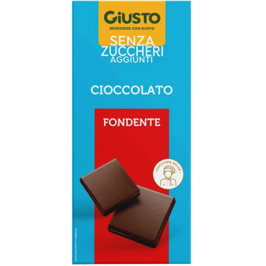 Giusto - Senza Zuccheri Aggiunti Tavoletta Al Cioccolato Fondente Confezione 85 Gr (Scadenza Prodotto 03/2026)