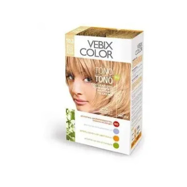 Vebix - Color Colorazione Permanente Naturale Tonalità 10,3 Platino Dorato Confezione Kit Completo