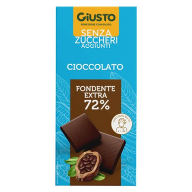 Giusto - Senza Zuccheri Aggiunti Tavoletta Al Cioccolato Extra Fondente Confezione 85 Gr