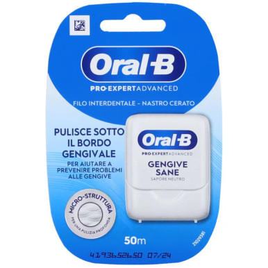 Oral B - Pro Expert Advanced Filo Interdentale Gengive Sane 50 Metri Confezione 1 Pezzo