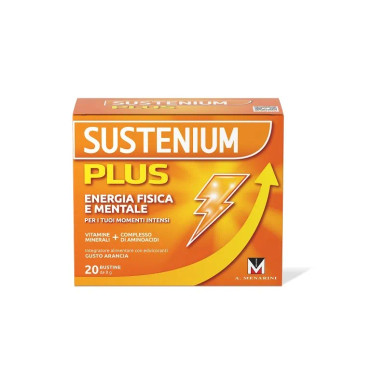 Sustenium - Plus Integratore Energizzante Gusto Arancia Confezione 20 Bustine