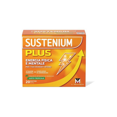 Sustenium - Plus Integratore Energizzante Gusto Tropicale Confezione 20 Bustine