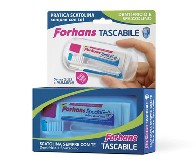 Forhans - Tascabile Kit Viaggio Spazzolino + Dentifricio Confezione 2 Pezzi