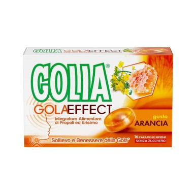 Golia - Gola Effect Benessere della Gola Gusto Arancia Confezione 16 Caramelle