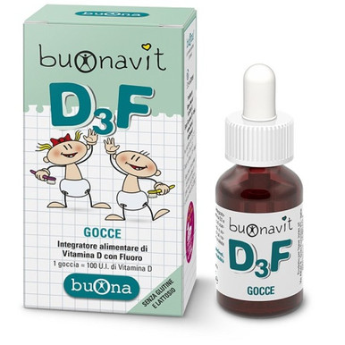 Buona - Buonavit D3F Integratore con Vitamina D3 e Fluoro Confezione 12 Ml