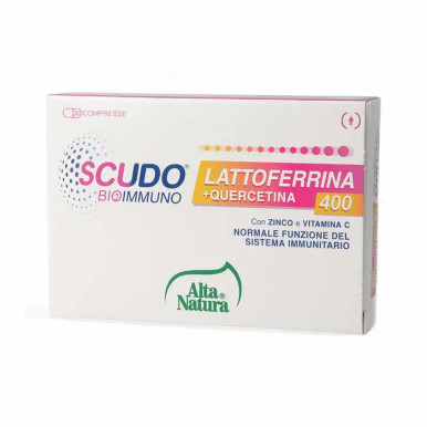 Alta Natura - Scudo Lattoferrina + Quercetina 400 Integratore Difese Immunitarie Confezione 30 Compresse