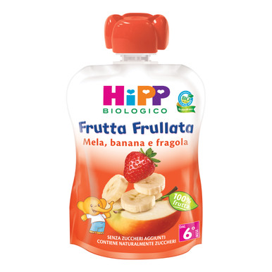 Hipp - Frutta Frullata Mela Banana e Fragola Biologico Confezione 90 Gr