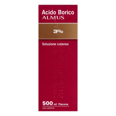 Almus - Acido Borico 3% Soluzione Cutanea Antisettica Confezione 500 Ml