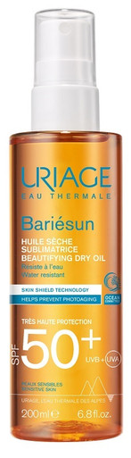 Uriage - Bariésun SPF50+ Olio Solare Secco Illuminante Viso e Corpo Confezione 200 Ml