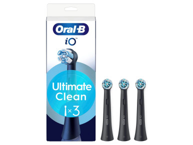 Oral-B - iO Ultimate Care Testine Di Ricambio Nere Confezione 3 Pezzi