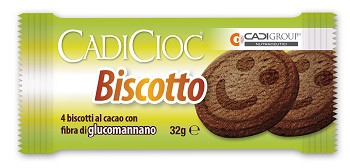 Cadicioc - Biscotto al Cacao con Fibra di Glucomannano Confezione 4 Biscotti x 8 Gr