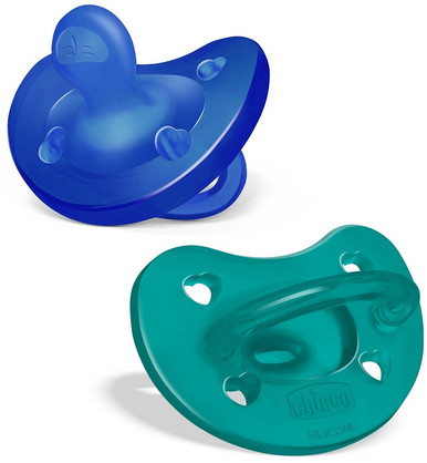 Chicco - Gommottino Ciuccio Azzurro/Verde Silicone 6-16 Mesi Confezione 2 Pezzi