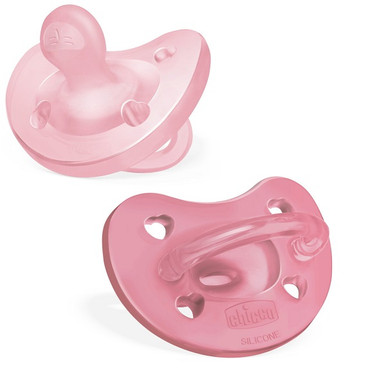 Chicco - Gommottino Ciuccio Rosa Silicone 6-16 Mesi Confezione 2 Pezzi