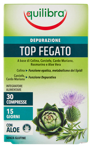 Equilibra - Top Fegato con Aloe Eliminazione Gas Intestinale Confezione 30 Compresse