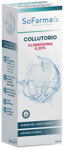 SoFarmaPiù - Collutorio Igienizzante Clorexidina 0,20% Confezione 300 Ml