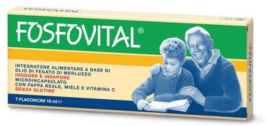 Abc - Fosfovital Integratore Mente con Olio Fegato Di Merluzzo Confezione 7 Flaconcini