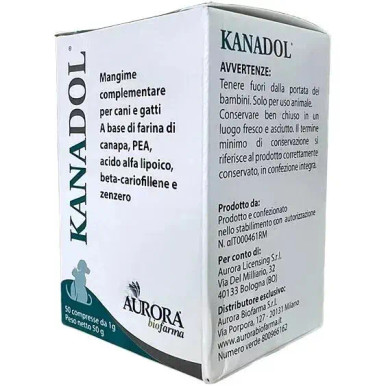 Aurora Biofarma - Kanadol Mangime Complementare Per Cani e Gatti Confezione 50 Compresse