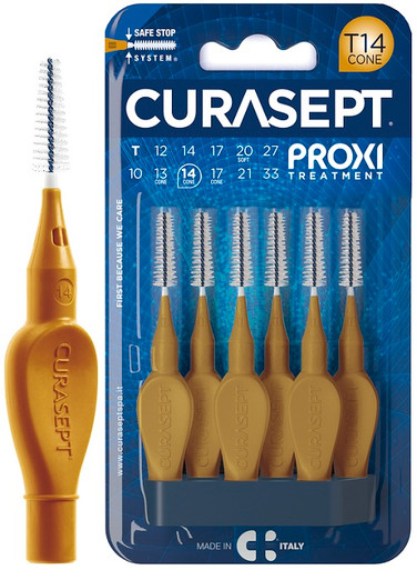 Curasept - Proxi Treatment T14 Ocra/Gold Scovolino 1,4Mm Confezione 6 Pezzi