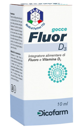 Dicofarm - Fluor D3 Gocce Integratore Ossa e Dente Confezione 10 Ml