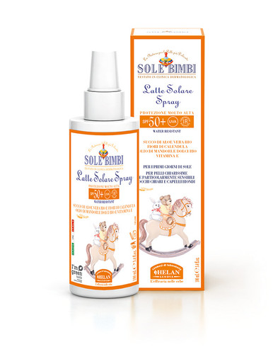 Helan - Sole Bimbi Latte Solare Spray Protezione Molto Alta SPF50+ Confezione 100 Ml