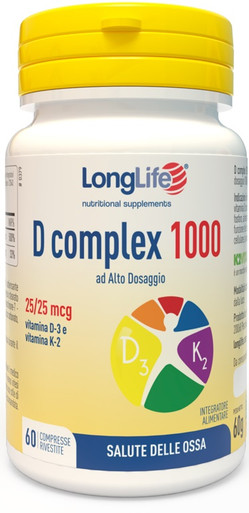 Longlife - D Complex 1000 Integratore Vitamina D Confezione 60 Capsule