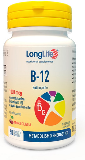 Longlife - Integratore Alimentare con Vitamina B12 1000 Mcg Confezione 60 Tavolette