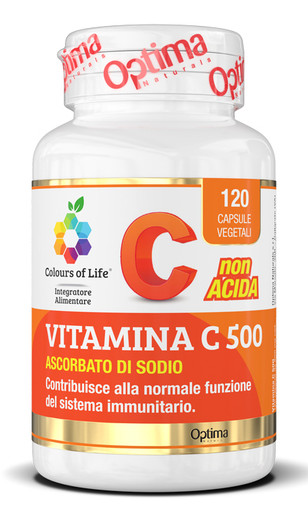 Optima Naturals - Colours Of Life Vitamina C 500Vitamina C 500 Confezione 120 Capsule Vegetali