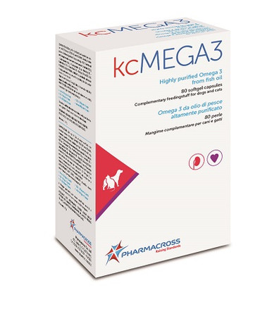 Pharmacross - KcMega 3 Omega 3 da Olio di Pesce Cani E Gatti Confezione 80 Perle