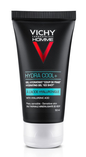 Vichy - Homme Hydra Cool+ Gel Idratante “Effetto Ghiaccio” Acido Ialuronico Confezione 50 Ml
