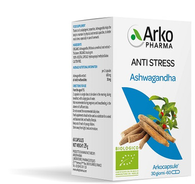 Arkopharma - Arkocaps Ashwagandha Bio Integratore Stress Confezione 60 Capsule
