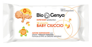 Biogenya - Baby Ciuccio Salviette Pulisci Ciuccio Confezione 12 Pezzi