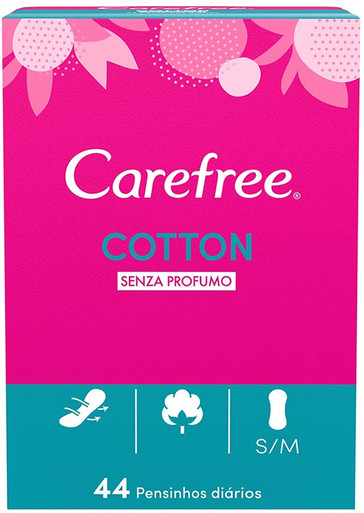 Carefree - Cotton Salvaslip Taglia S/M Confezione 44 Pezzi