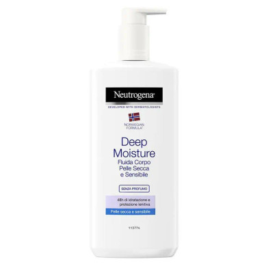 Neutrogena - Deep Moisture Fluida Non Profumata Crema Corpo per Pelle Secca e Sensibile Confezione 400 Ml