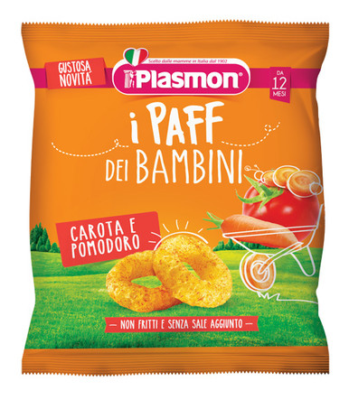 Plasmon - I Paff Per Bambini Carota E Pomodoro Confezione 15 Gr
