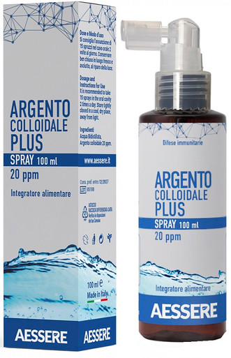 Aessere - Argento Colloidale Plus 20PPM Spray Confezione 100 Ml