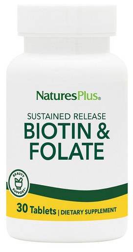 Nature's Plus - Biotin & Folate Integratore Alimentare Confezione 30 Tavolette